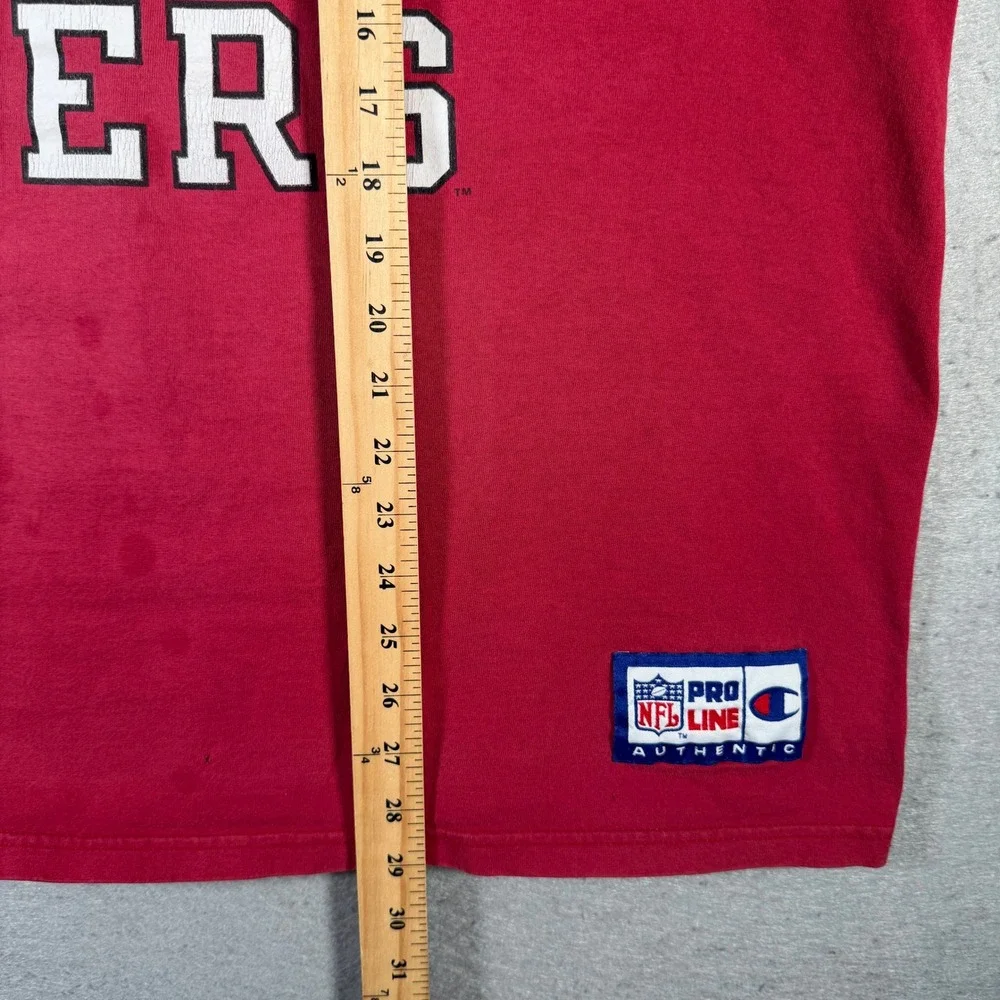 Vintage San Francisco 49ers Champion‎ Red Football Graphic T-Shirt XXL 90's NFL - Picture 9 of 14